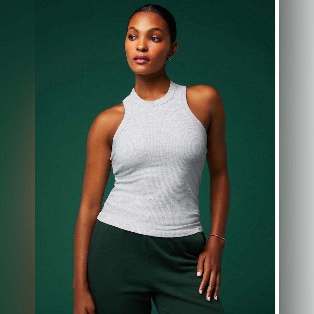 Fabletics High Neck Rib Built-In Bra Tank